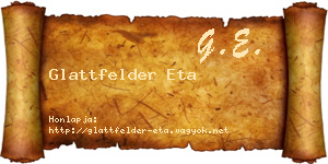 Glattfelder Eta névjegykártya